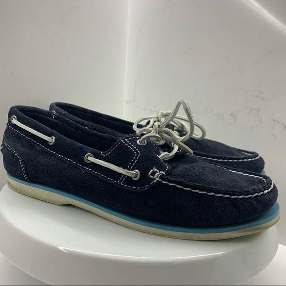 Timberland Earthkeepers Classic 2 Eye Womens Boat Shoes Deck Blue size 10 - Picture 2 of 9